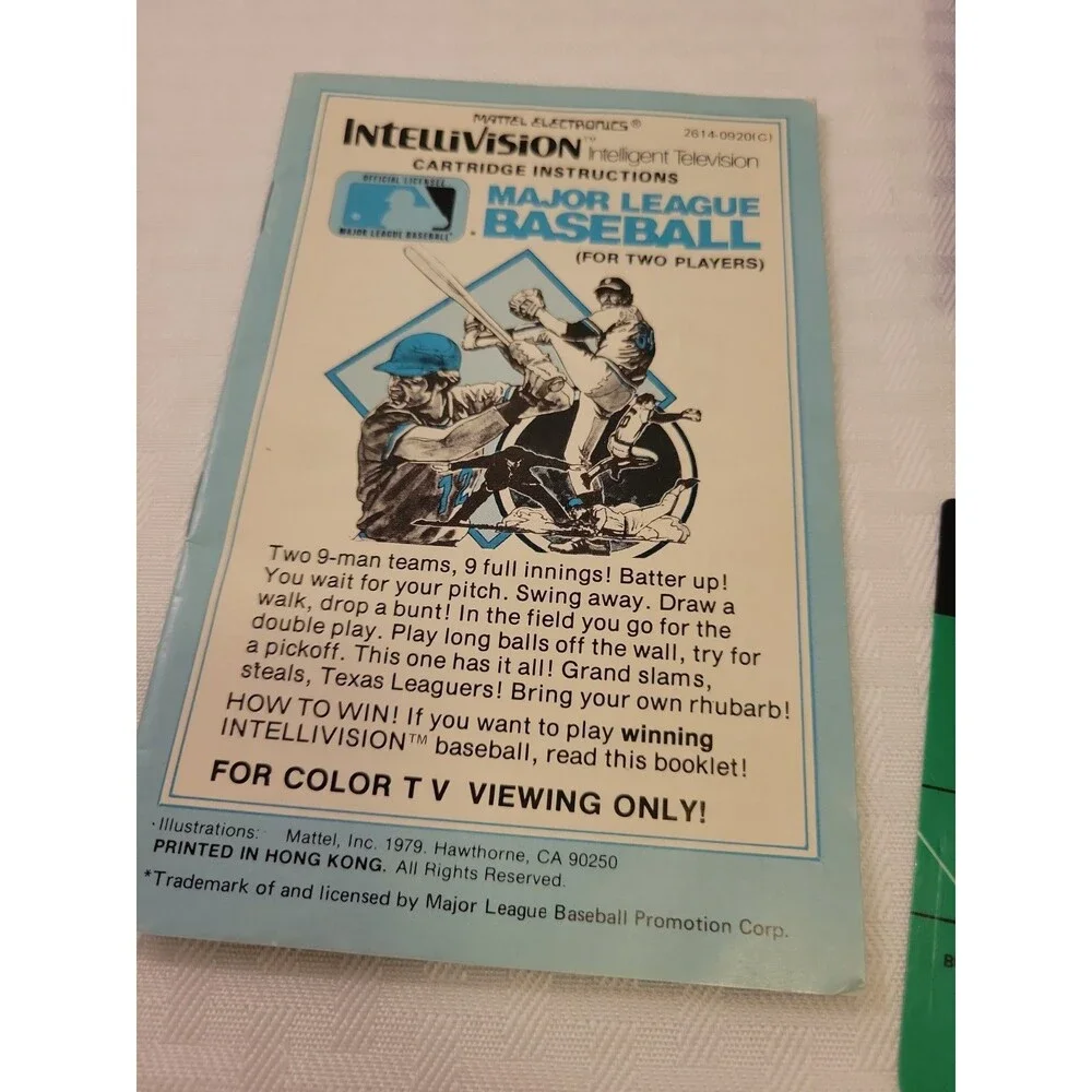 Intellivision Game Major League Baseball Complete in (Damaged)Box w/Manual 1979
